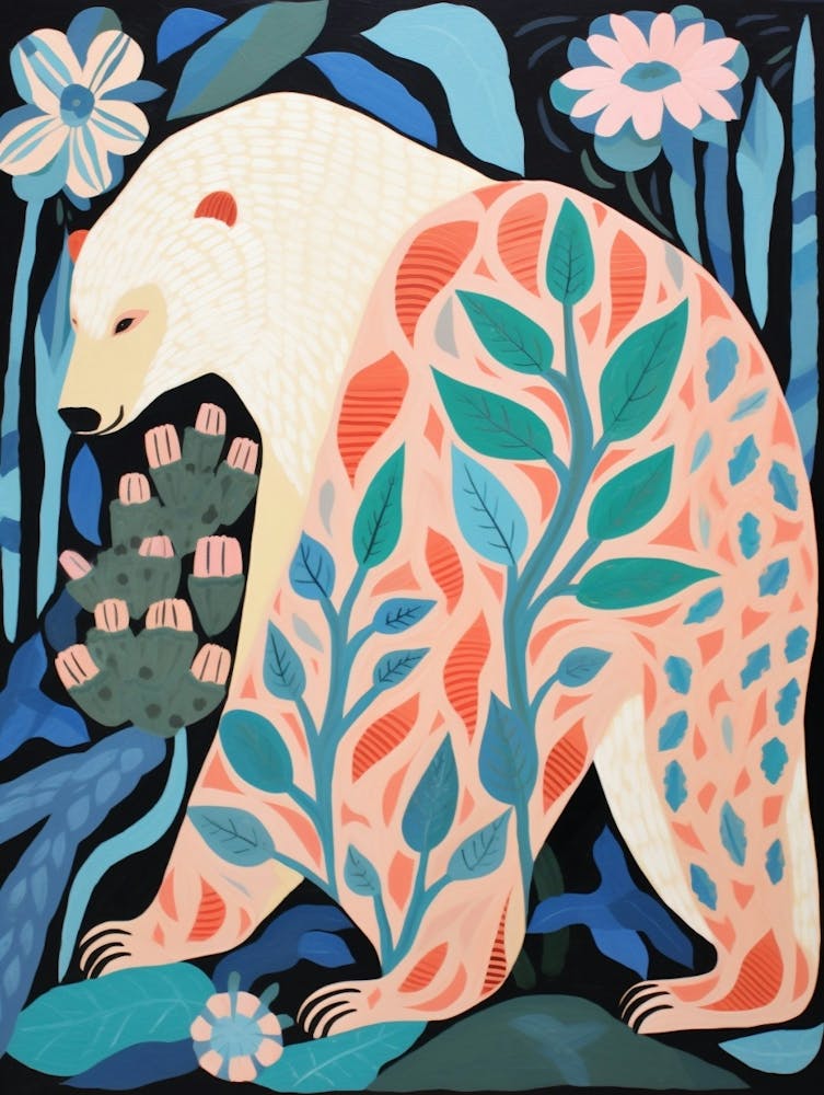 Maximalist Animal Painting Polar Bear 1