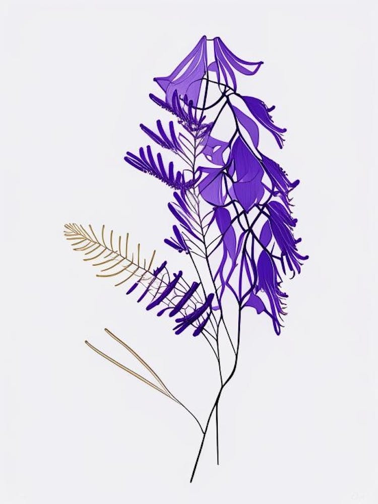 Jacaranda Floral Minimal Line Drawing 2 Flower