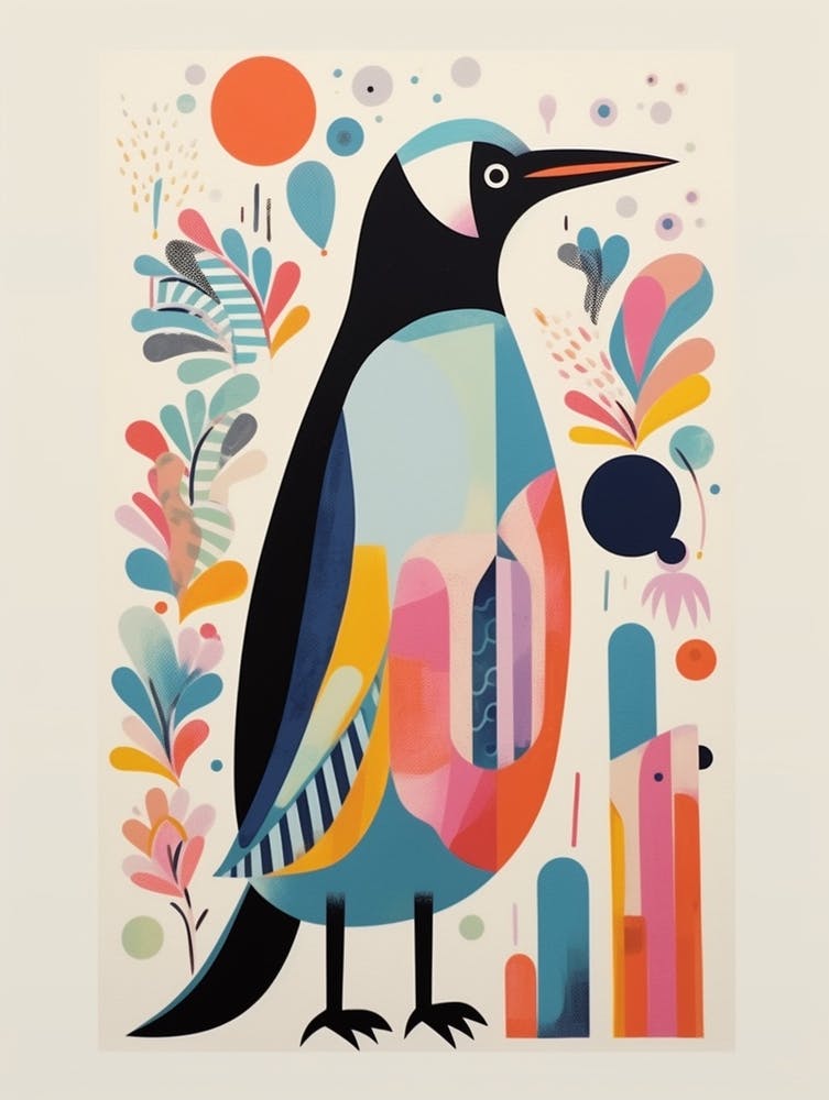 Colourful Scandi Bird Penguin 4
