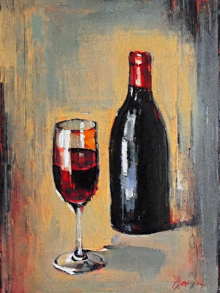 Blanc De Noirs Oil Painting Cocktail Poster
