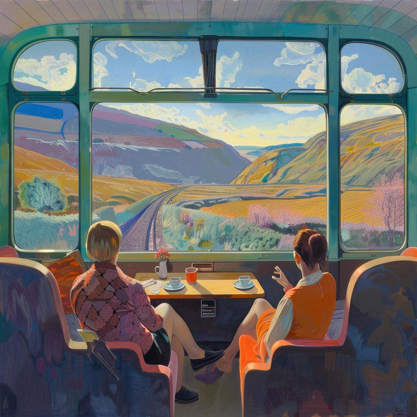 Vintage Train Journey Series: David Hockney Style 5
