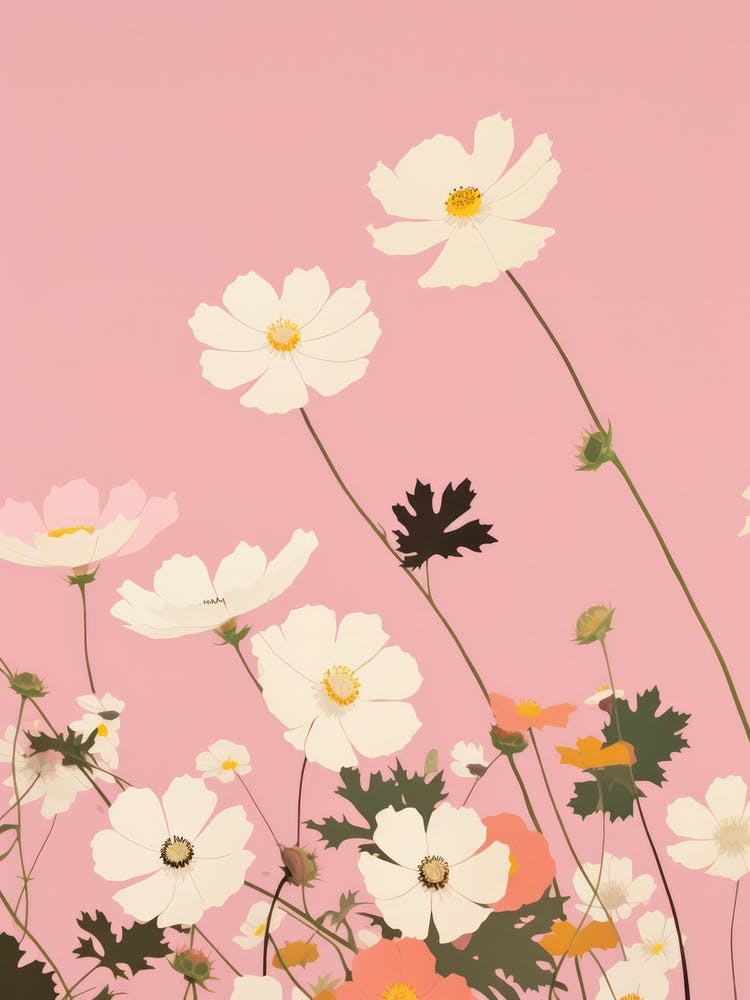 Cosmos Flower Big Bold Illustration 4