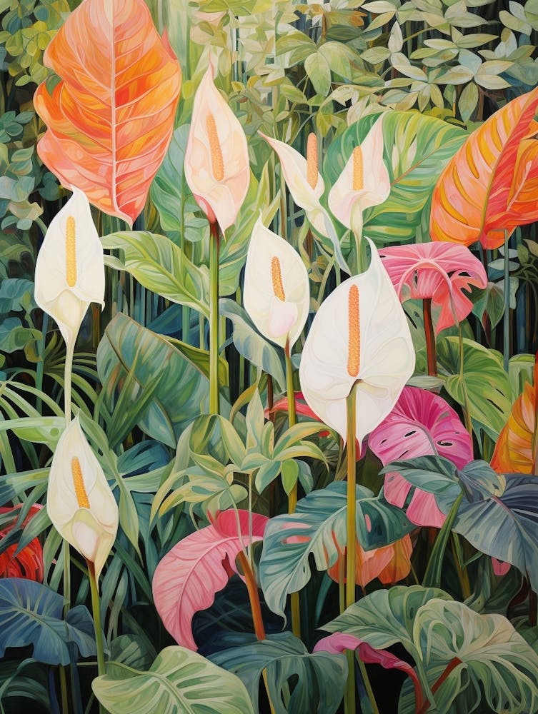 Tropical Plant Painting Peace Lily 1