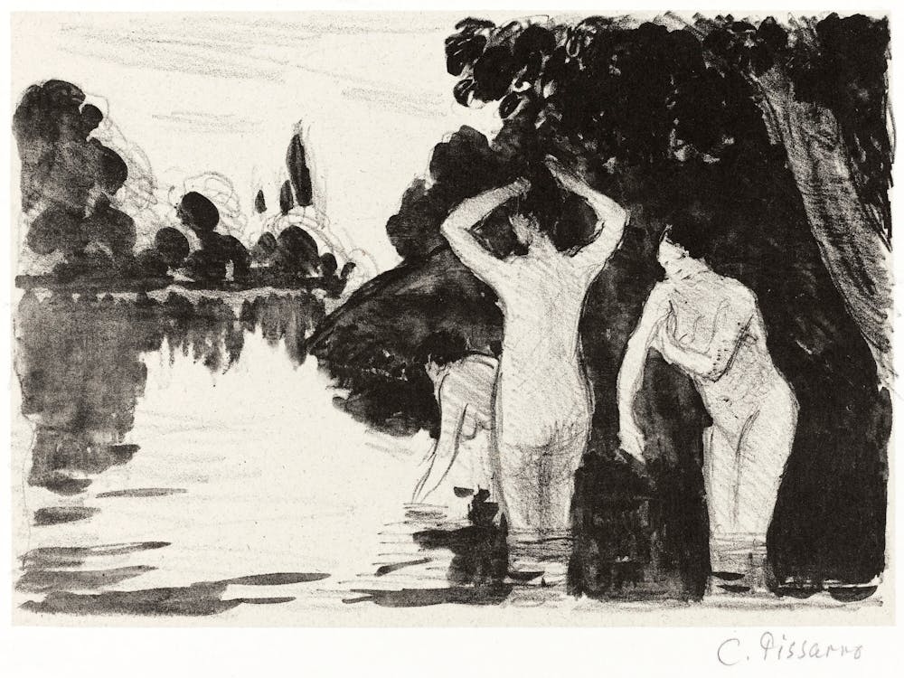 Bathers (ca. 1895), Camille Pissarro