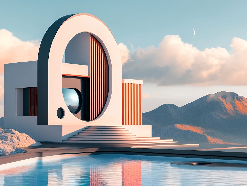 Abstract House In The Mountains