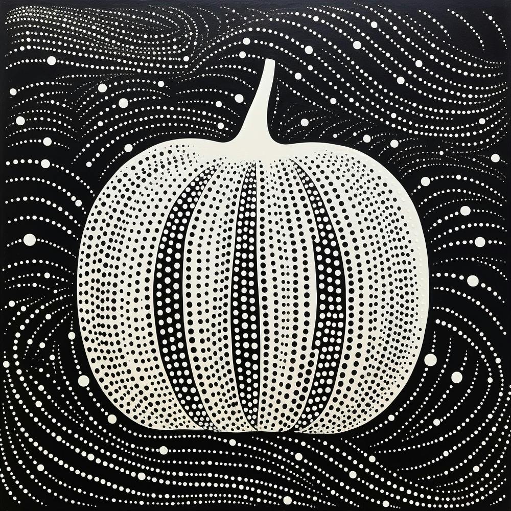 Yayoi Kusama Inspired Pumpkin Black And White 4