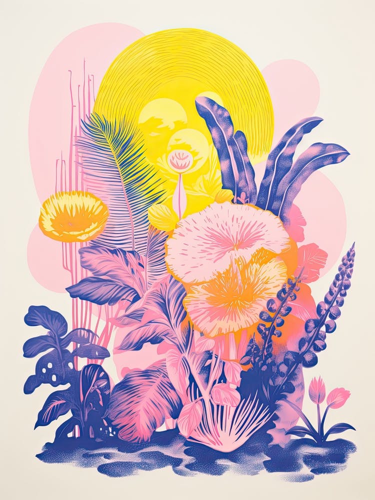 Colourful Botanical Risograph Style 32