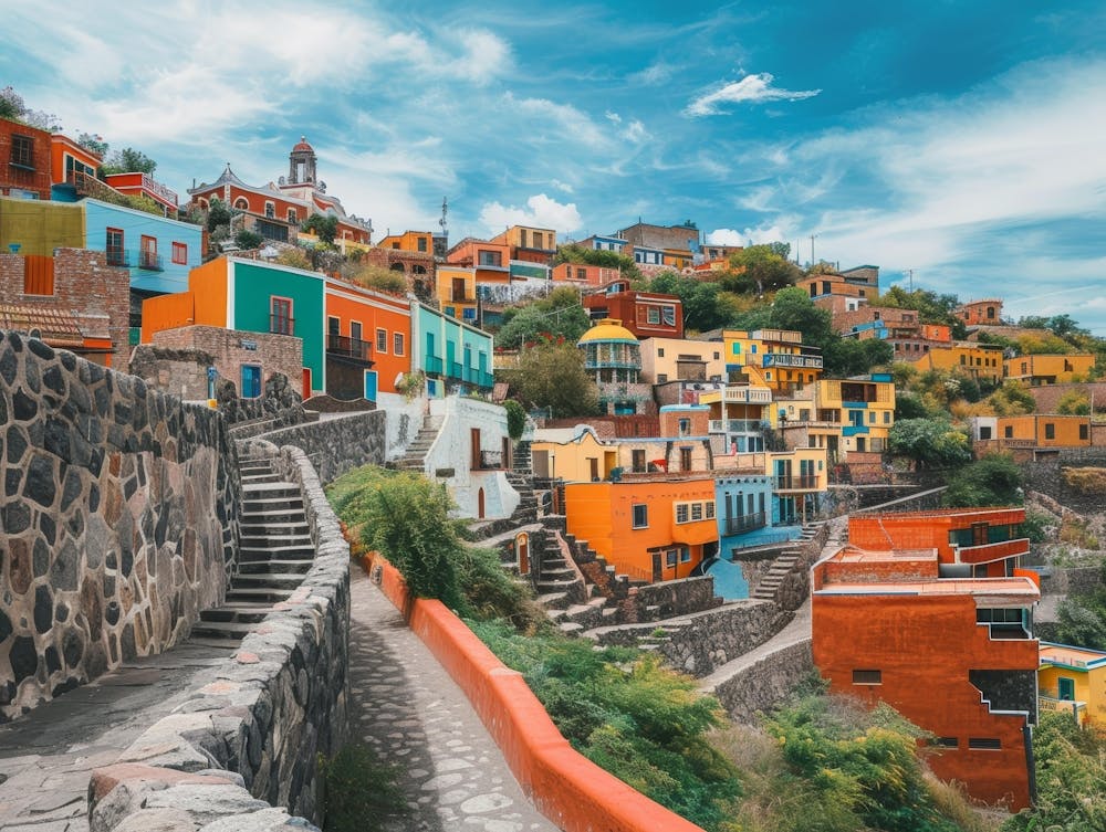 Colorful Houses In Mexico