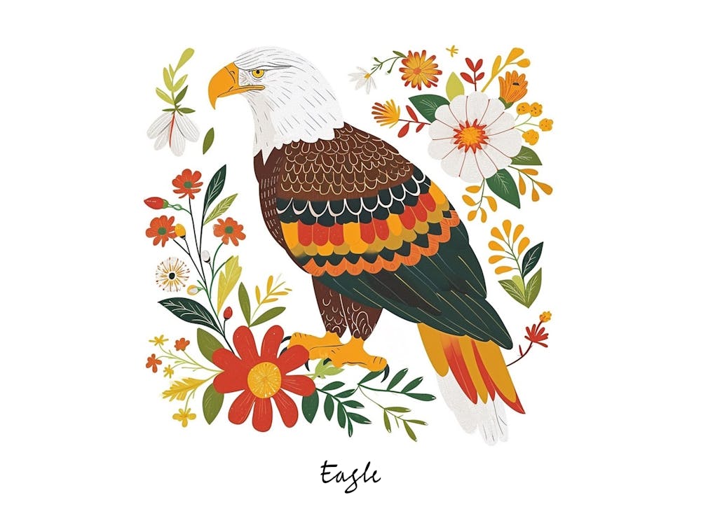 Kleiner floraler Adler 4 Poster
