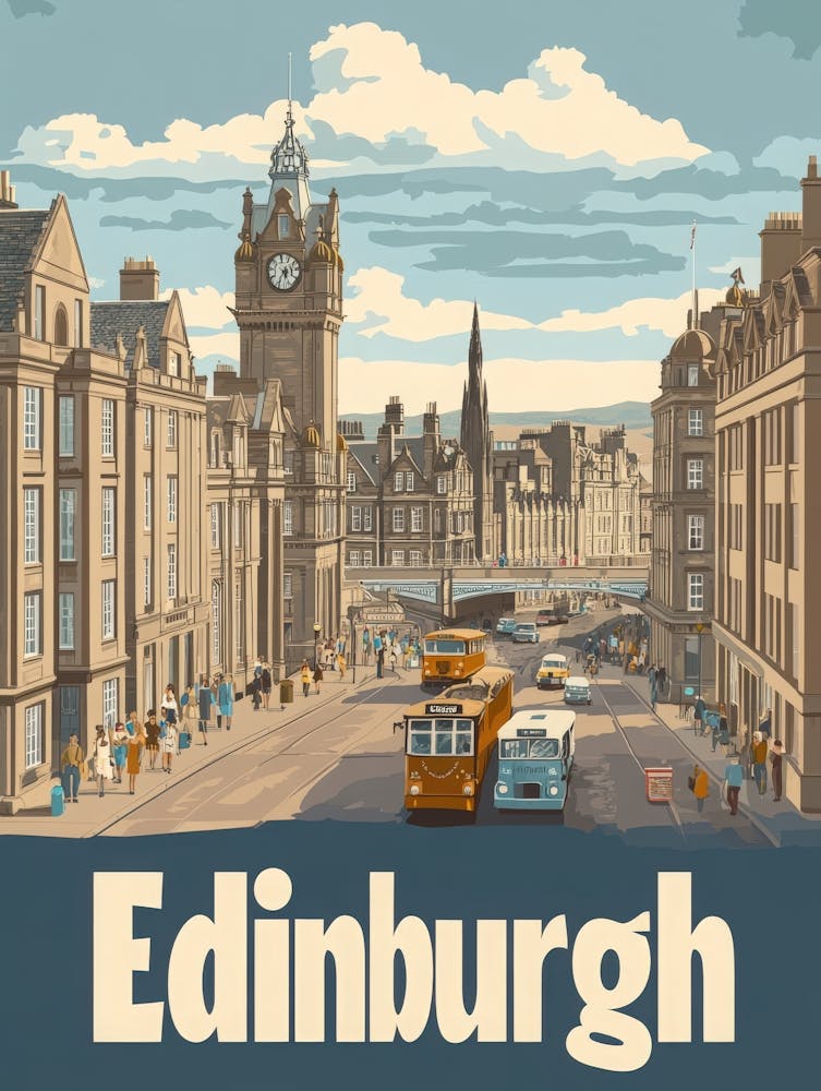 Aihrgdesign A Classic 1960s Travel Poster For Edinburgh