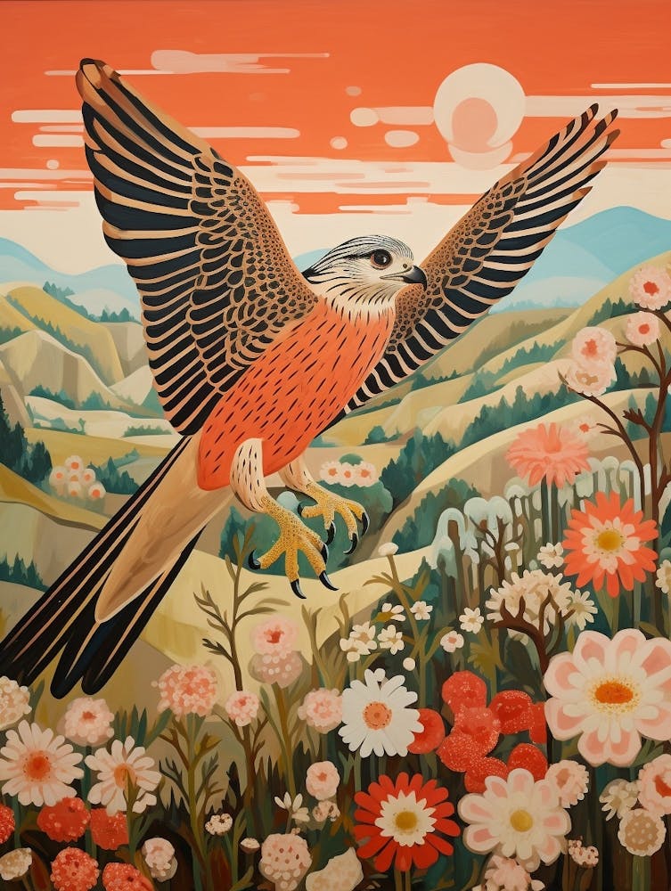 Falcon 7 Detailed Bird Painting
