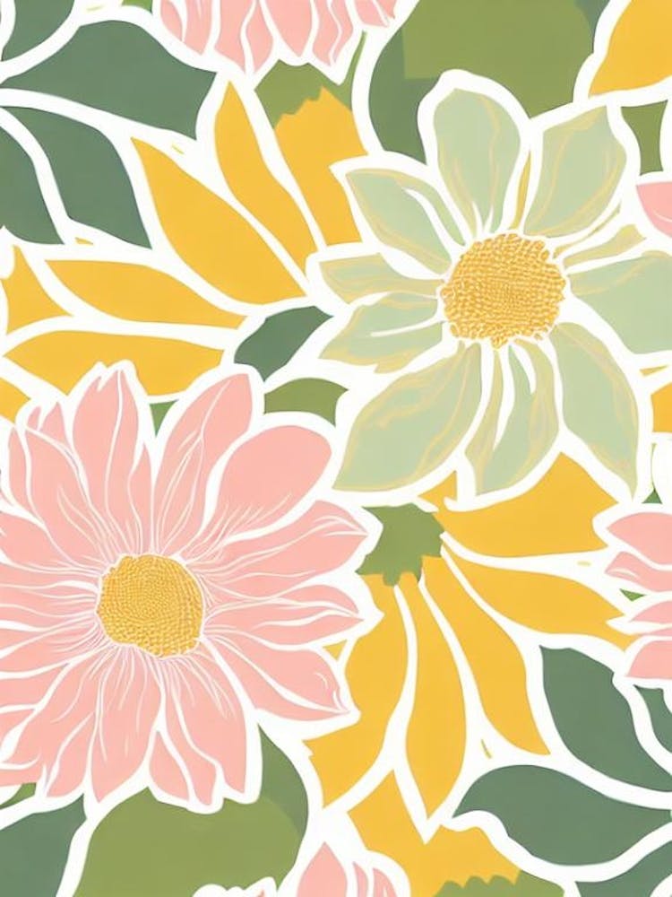 Sunflower Pastel Floral 1 Flower