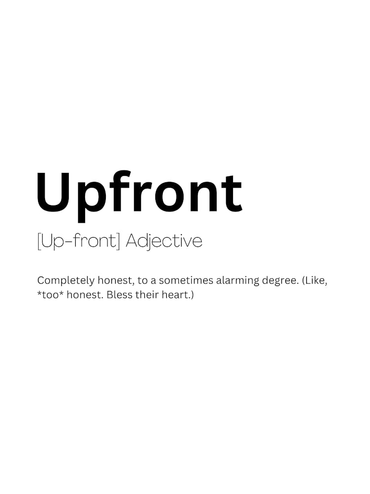 Upfront Definition Meaning
