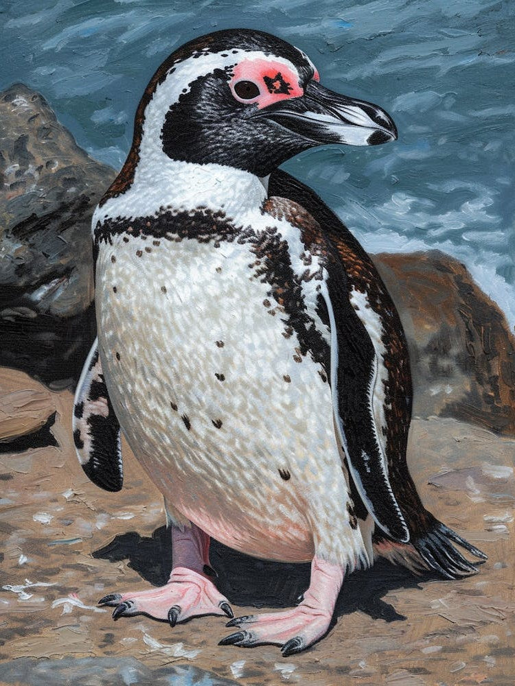 African Penguin Deception Island Oil Painting 4