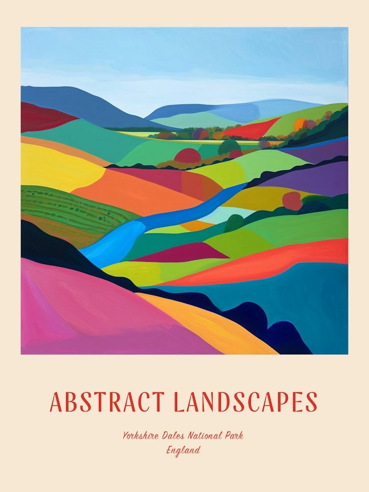 Colourful Abstract Yorkshire Dales National Park England 1 Poster