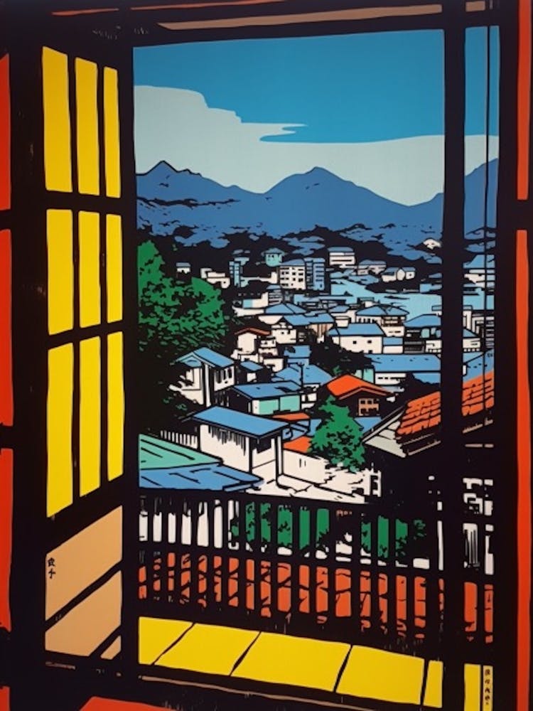 A Window View Of Tokyo In The Style Of Pop Art 4