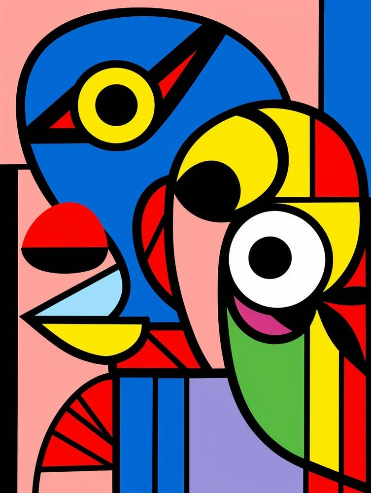 Parrots Abstract Pop Art 2
