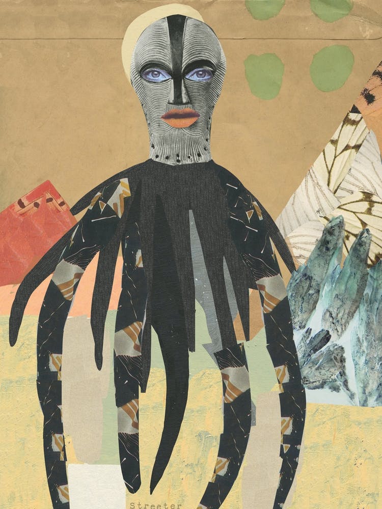 Octopus Mask Face Surreal Collage