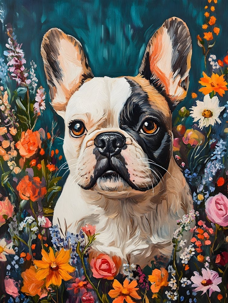 Frenchie And Flowers 6