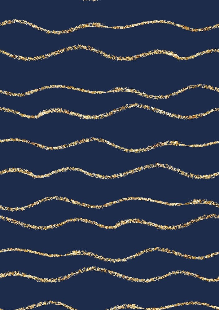 Royal Blue With Gold Wave Lines