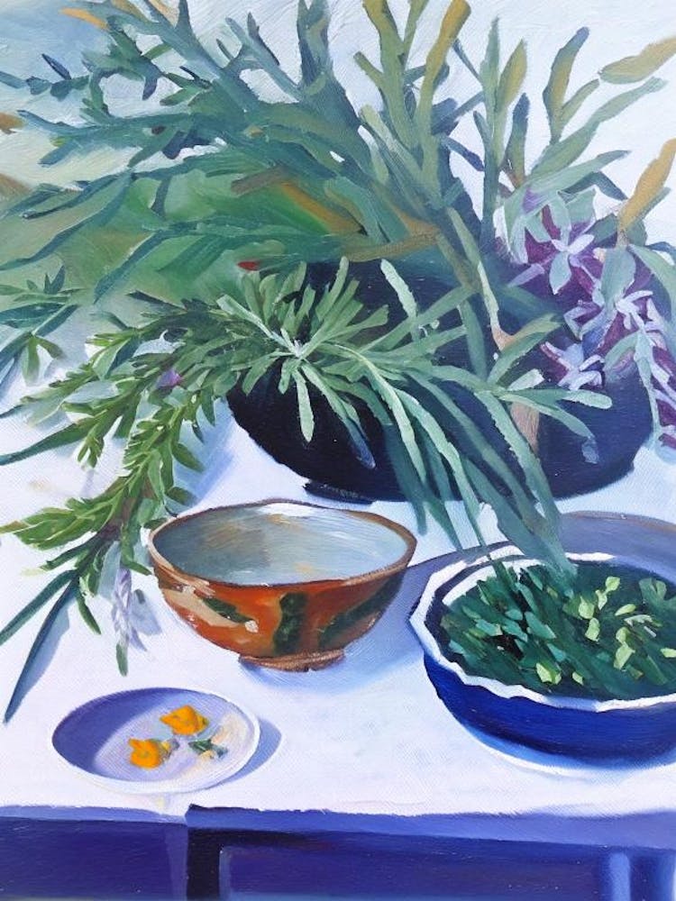 Rosemary Spices And Herbs Oil Painting