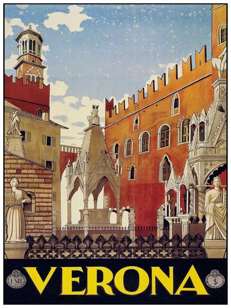 Verona Italy Vintage Travel Poster