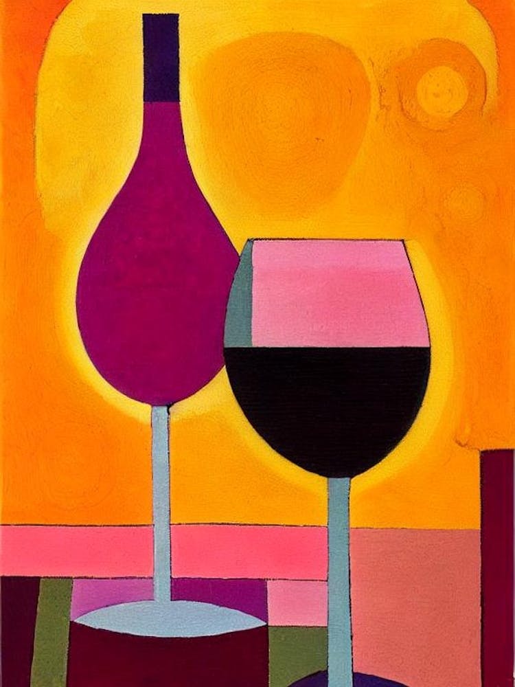 Garnacha Paul Klee Inspired Abstract Cocktail Poster