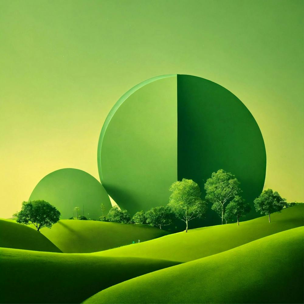 Green Field With Trees