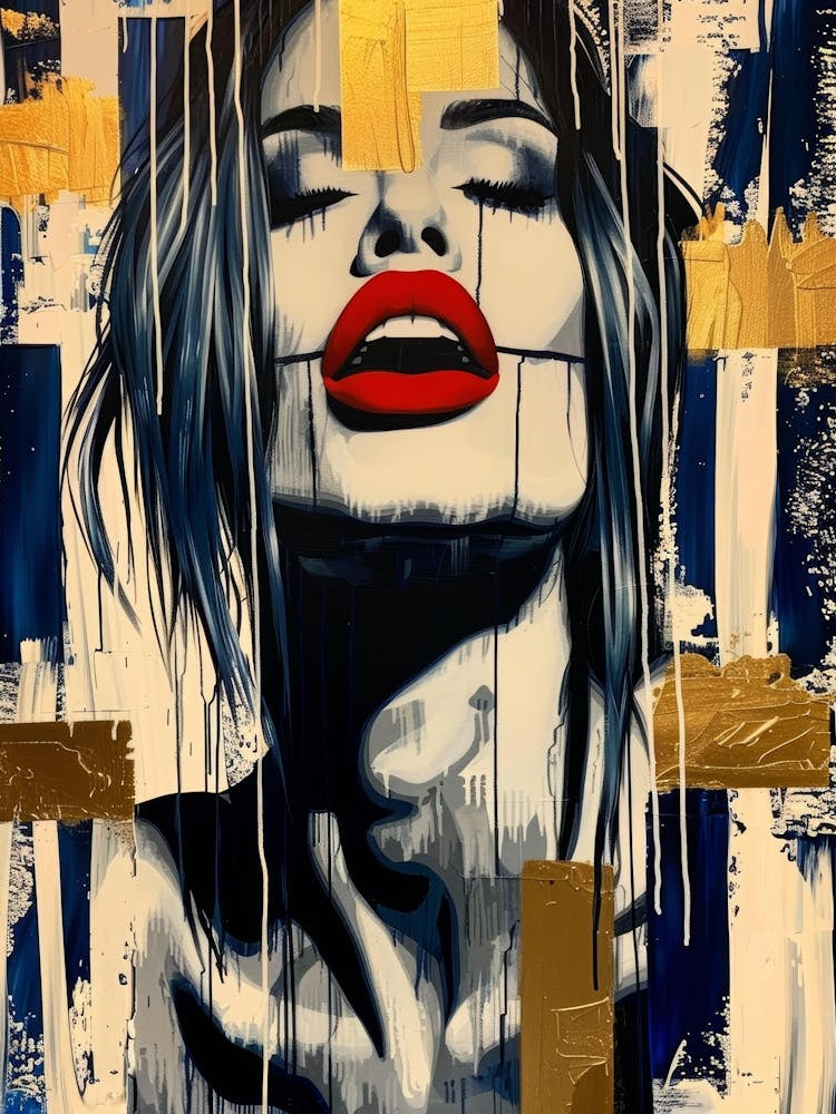 Woman With Red Lips 1