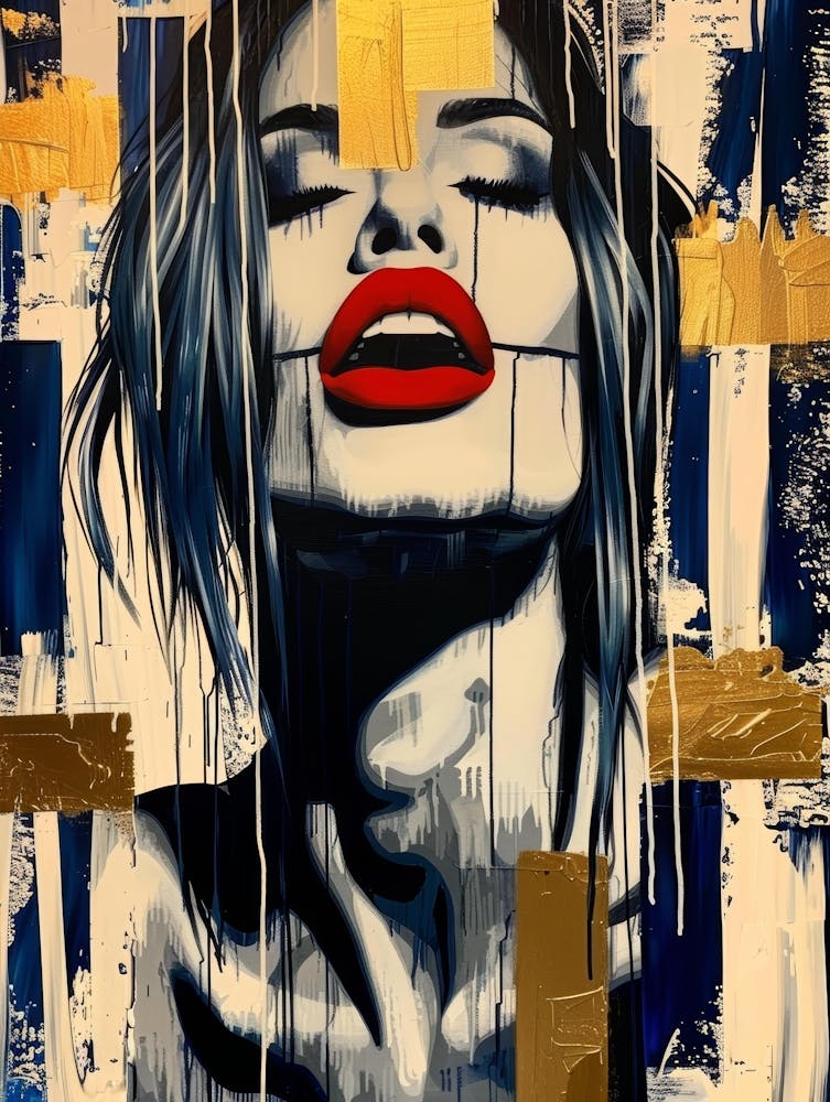 Woman With Red Lips 1