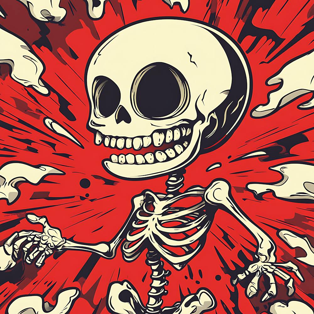 Spooky Halloween Skeleton Emojis Artwork 5