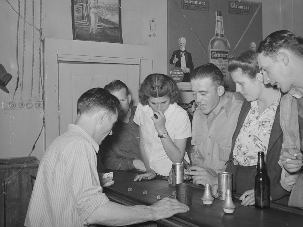 Shooting For The Drinks, Barroom At Mogollon, New Mexico By Russell Lee