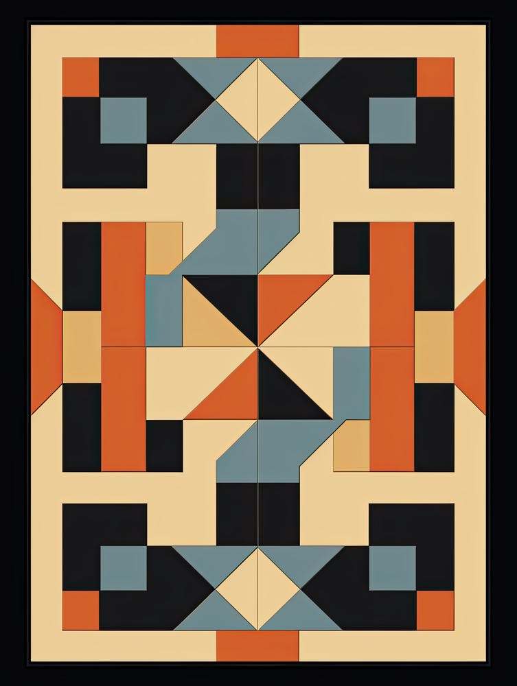 Luminescent Lines: Radiant Mid-Century Geometry