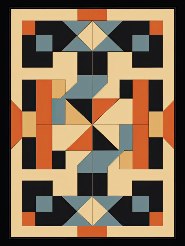 Luminescent Lines: Radiant Mid-Century Geometry