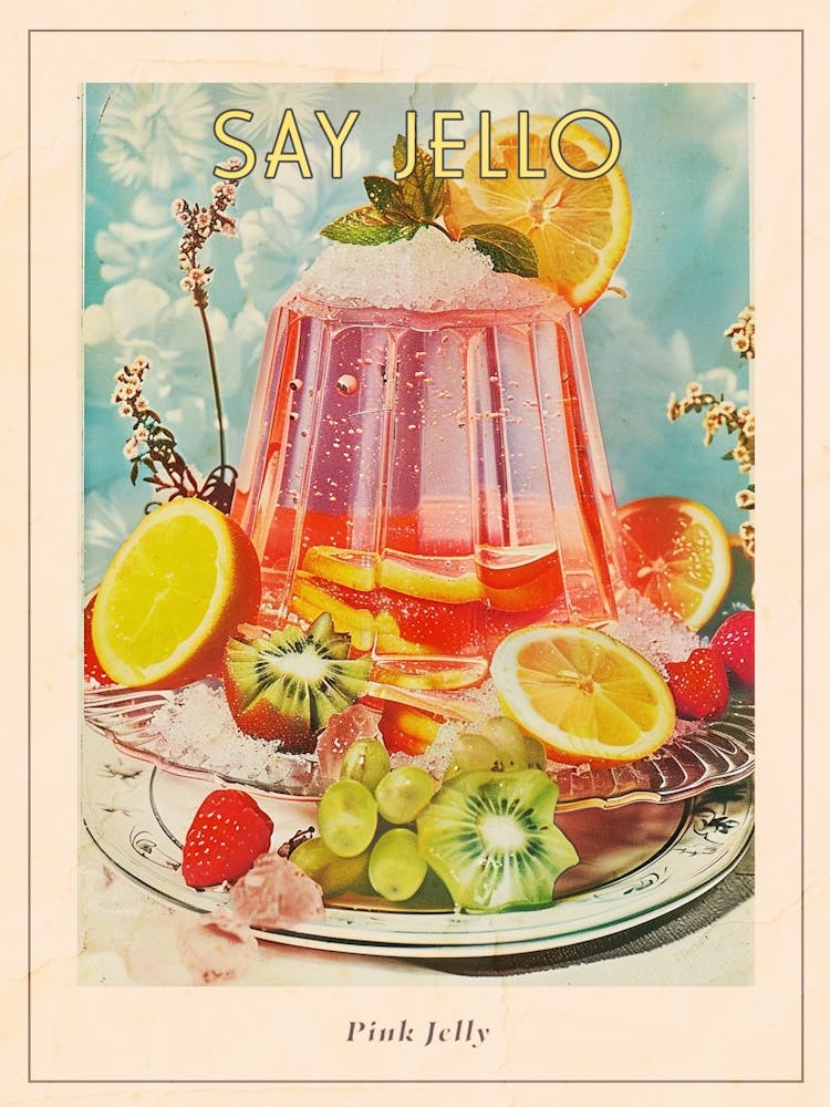 Pink Jelly Retro Collage 1 Poster