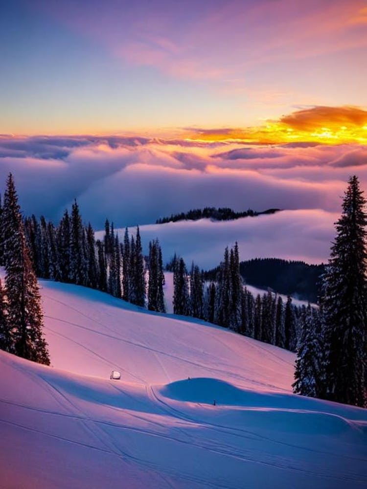 Sankt Johann In Tirol, Austria Sunrise Skiing Poster