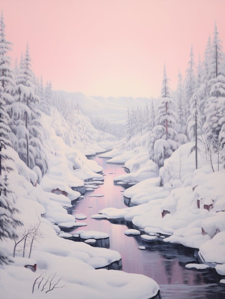 Dreamy Winter Painting Yellowstone National Park United States 4