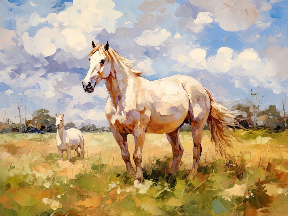 Horses Painting In Buenos Aires Province, Argentina, Landscape 2
