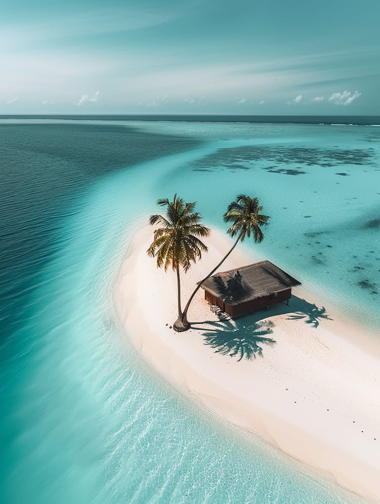Tropical Island In The Maldives