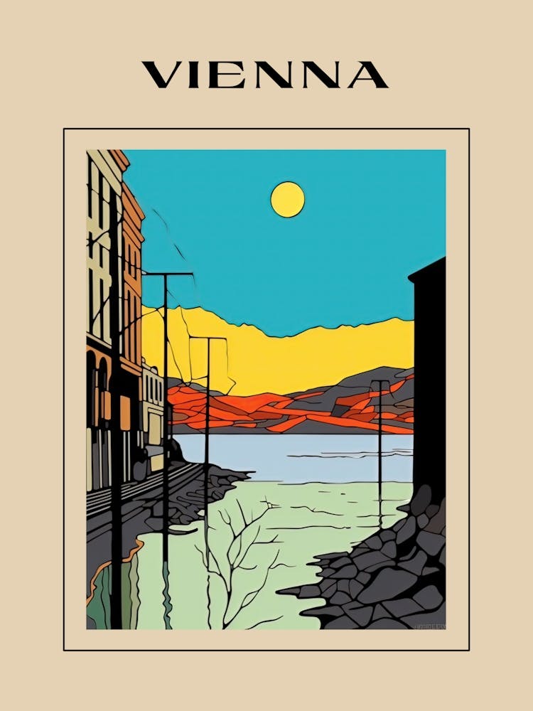Minimal Design Style Of Vienna, Austria 1 Poster