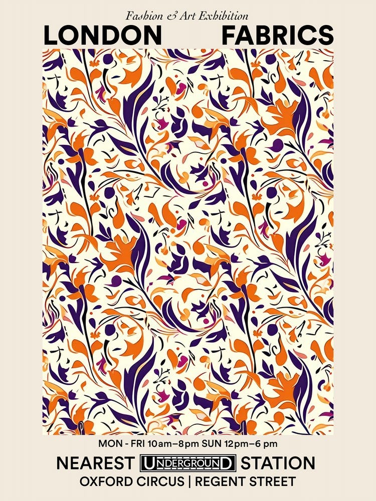 Poster Radiant Petals London Fabrics Floral Pattern 1