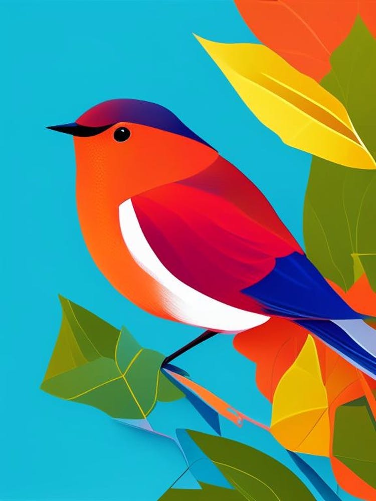 European Robin Pop Matisse Bird