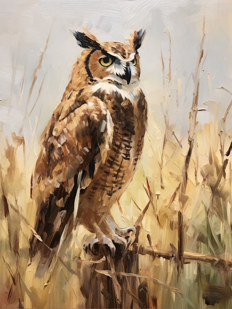 Bird Painting Great Horned Owl 3