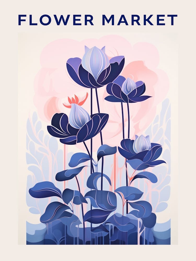 Blue Flower Market Poster 3