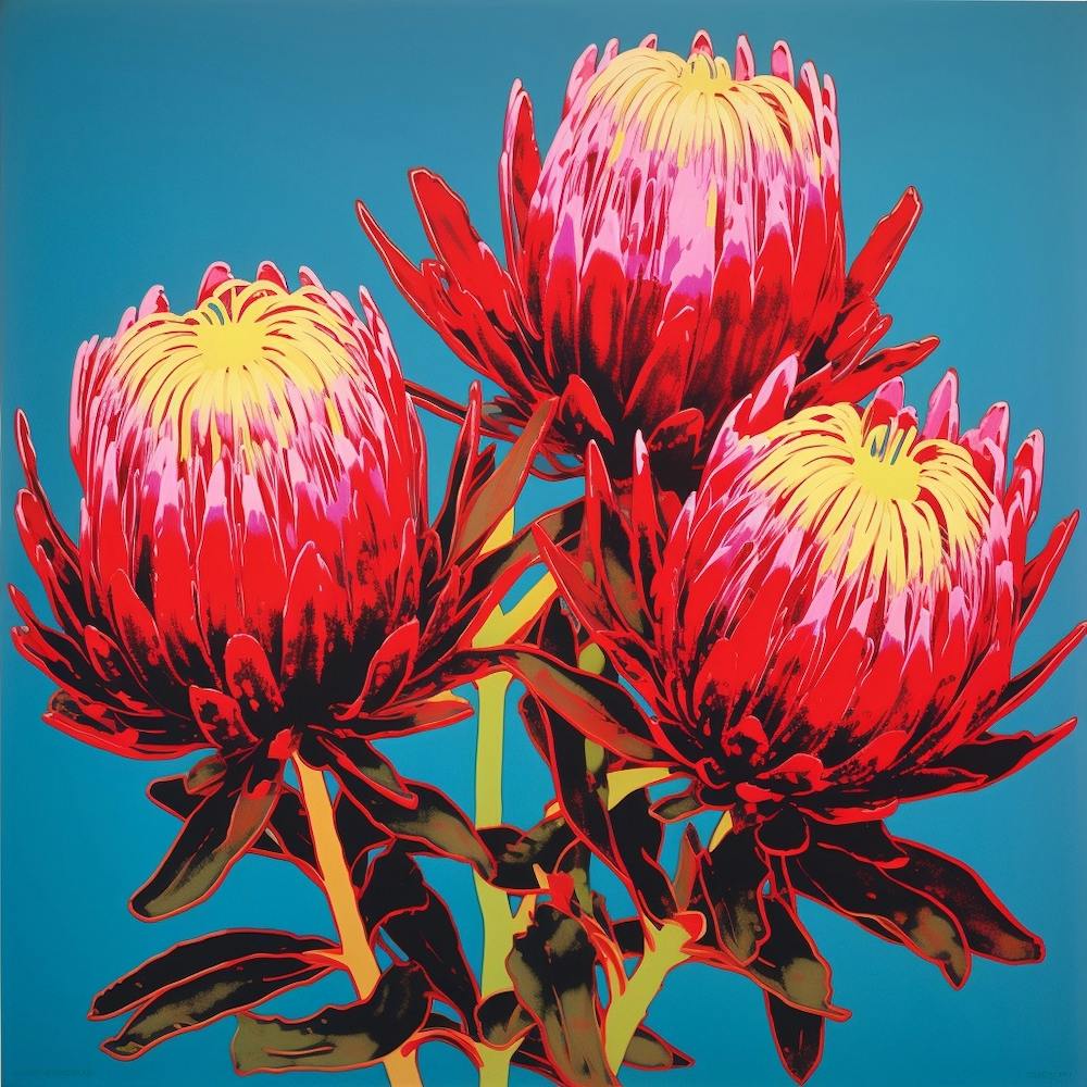 Protea 3 Pop Art Illustration Square