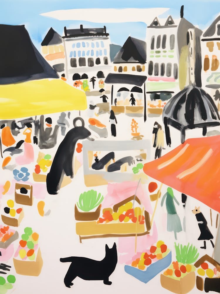 The Food Market In Copenhagen 1 Illustration