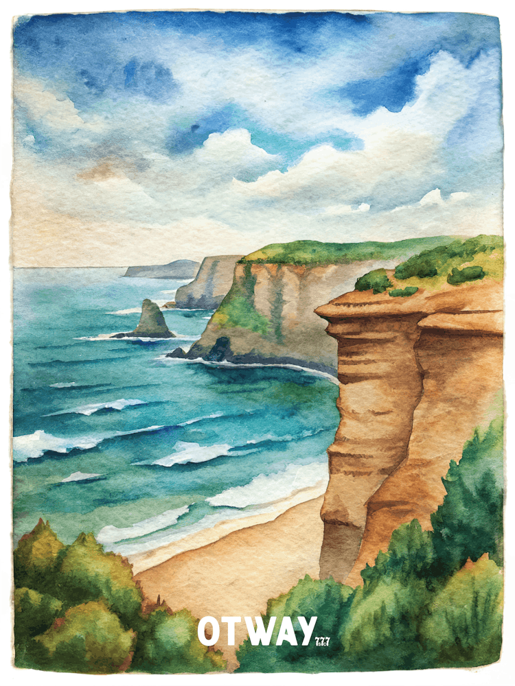 Otway National Park Watercolor Painting