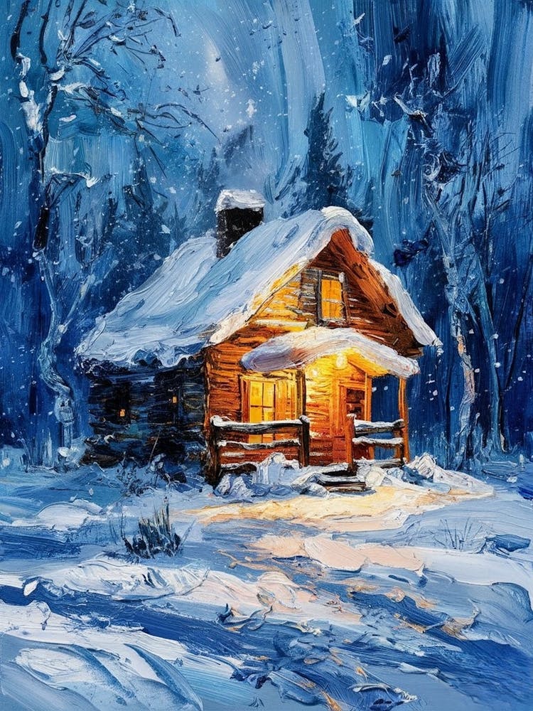 Hütte im Schnee