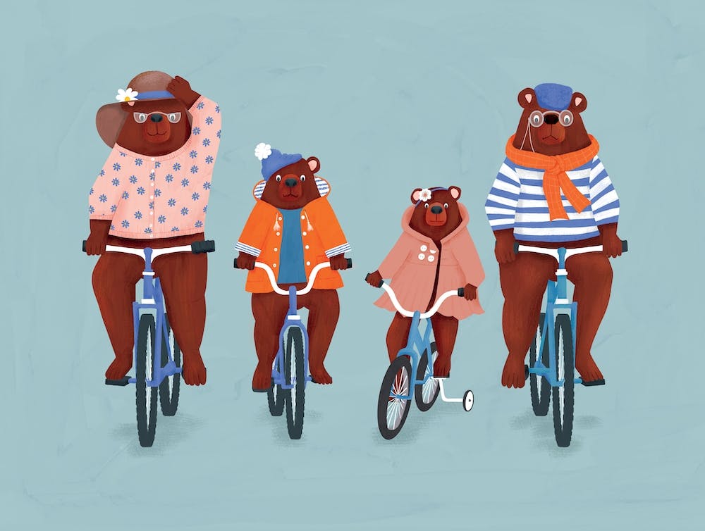 Bears Cycling Animal Families
