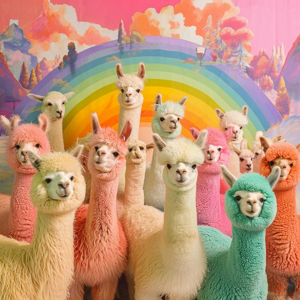 Rainbow Pastel Alpacas 2